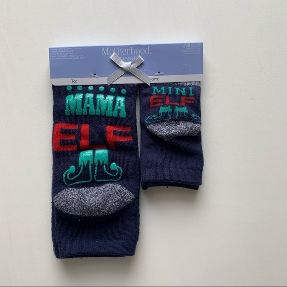 Motherhood Maternity Mama Elf & Mini Elf Matching Sock Set - Picture 2 of 6